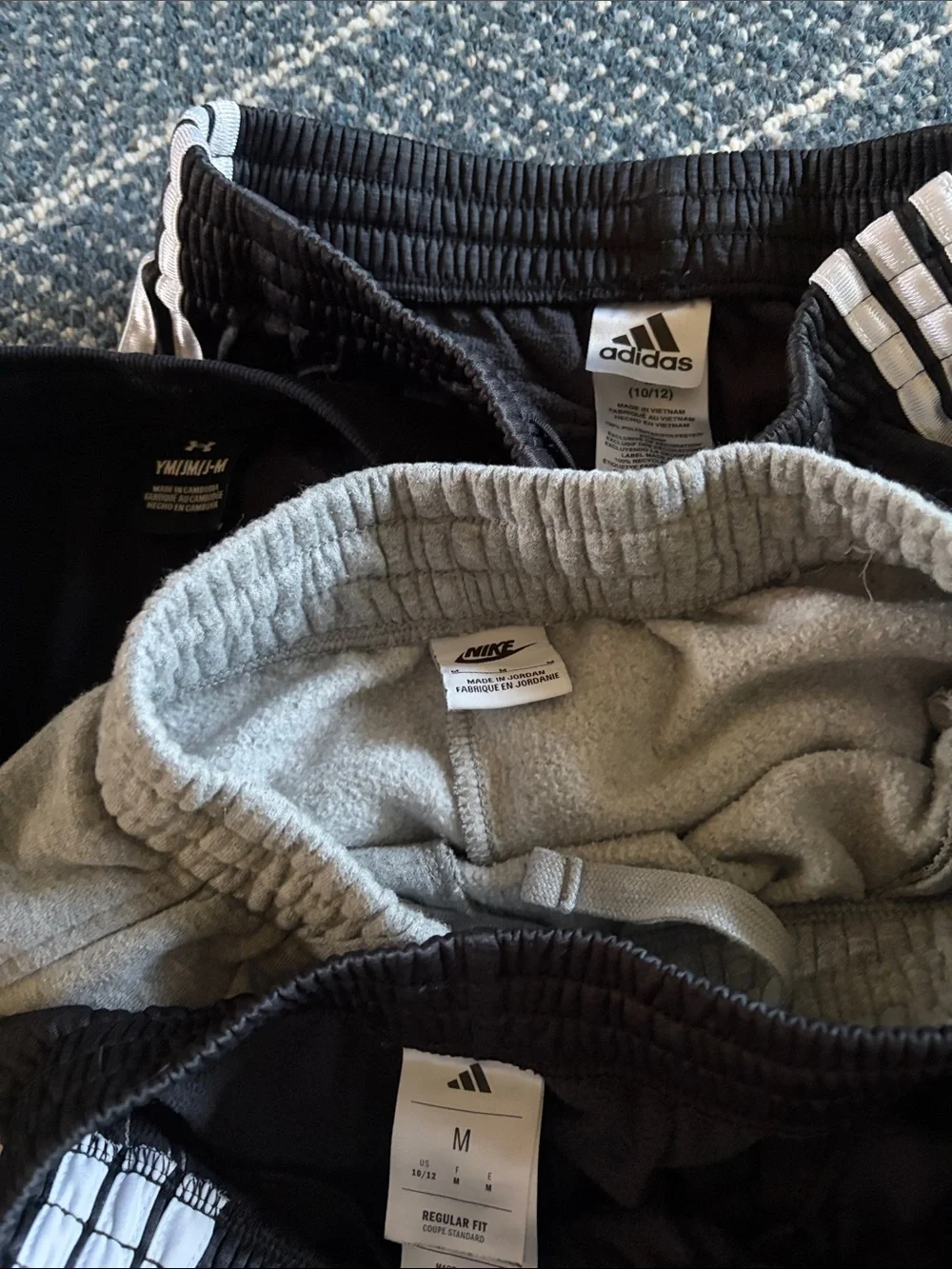Lot of 4 Medium Boys Joggers: Nike, Under Armour, Adidas